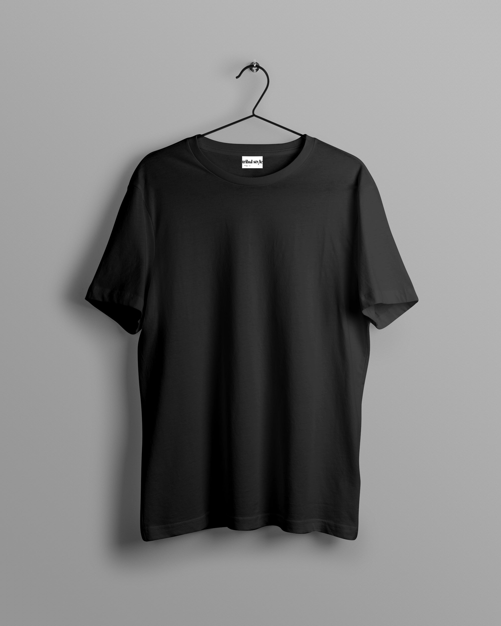 Crew Neck Solid Tshirt - Black